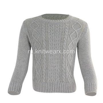 Вязаный пуловер с круглым вырезом и вязаный свитер для мальчиков